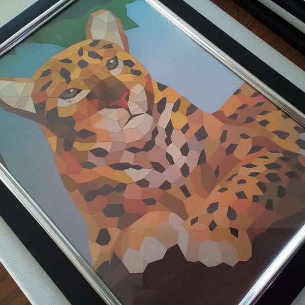 Papercut animal picture. Mosaic papercut. Ref 359