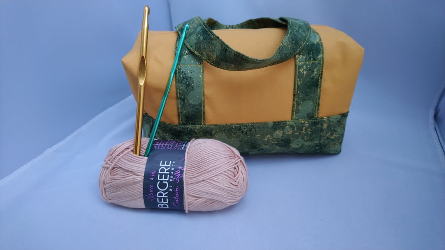 Bags, Box Shaped Make Up Bag with Zip and Handles, Multi Use, Sewing, Crochet