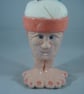 Ceramic Handmade Orange Novelty Crafts Textiles Sewing Needlework Pin Cushion.   - Image 1