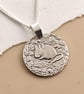 Mouse Engraved Sterling Silver Coin Necklace - Image 7