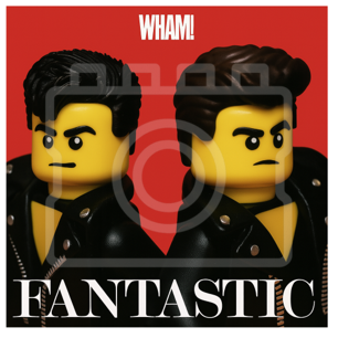 LEGO-Inspired Wham! – Fantastic Album Cover Print – 5x5" Mounted for 9x9" Frame