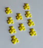 Bright yellow teddy bear plastic buttons - Image 1