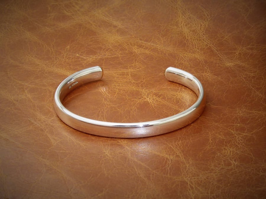 Sterling silver oval on sale bangle