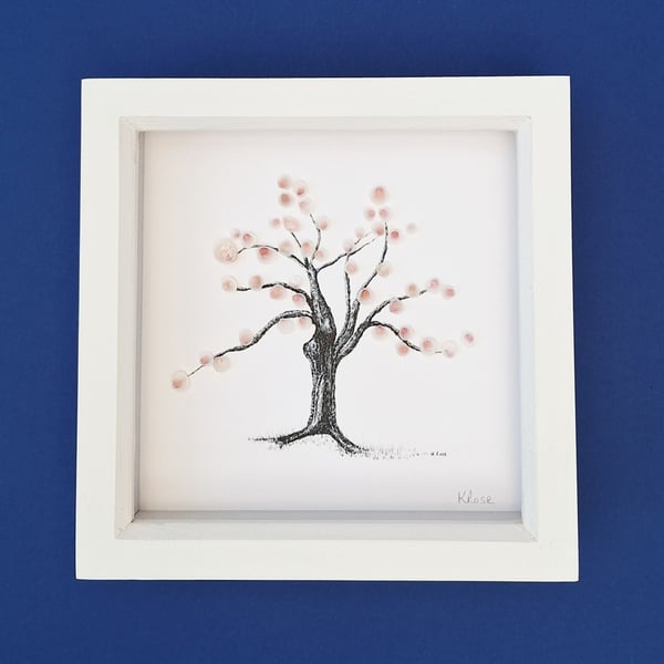 Blossom Tree Art: Embellished with Rose Sea Shells