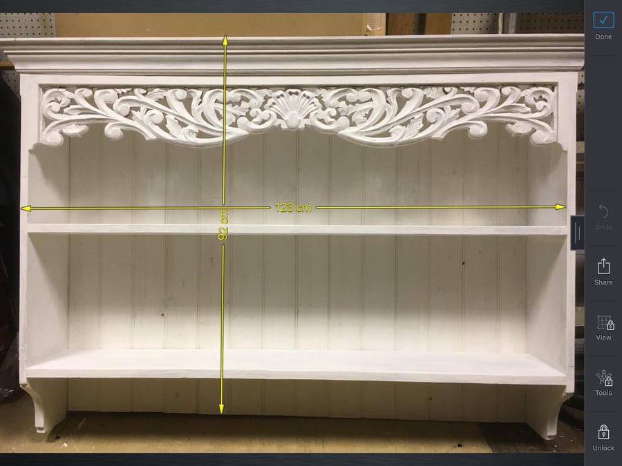 Handmade ornate carved wall mounted shelves 