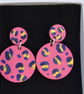 Colourful leopard print circles dangly earrings - Image 7