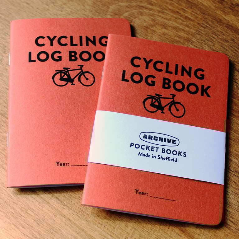 Single A6 ‘Cycling' pocket log book with typographic design cover
