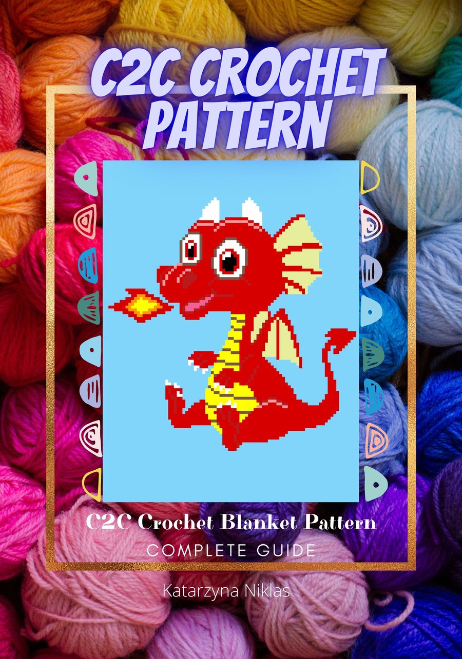 Dragon, C2C Pixel Pattern, Crochet Pattern, PDF Pattern