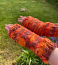 Banana silk Bonfire mittens , handknitted - Image 3