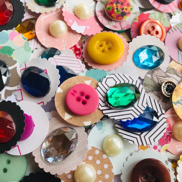 25 handmade dot embellishments for scrapbooking die cuts