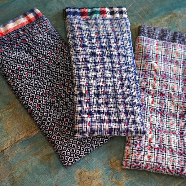 Vintage Fabric Reading Glasses Pouch – Snap Shut Portable Glasses Case