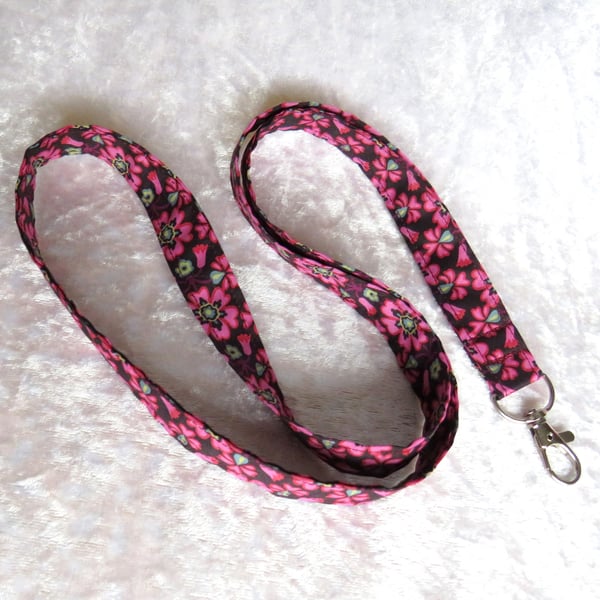 Liberty Tana Lawn lanyard, with swivel clip, badge holder