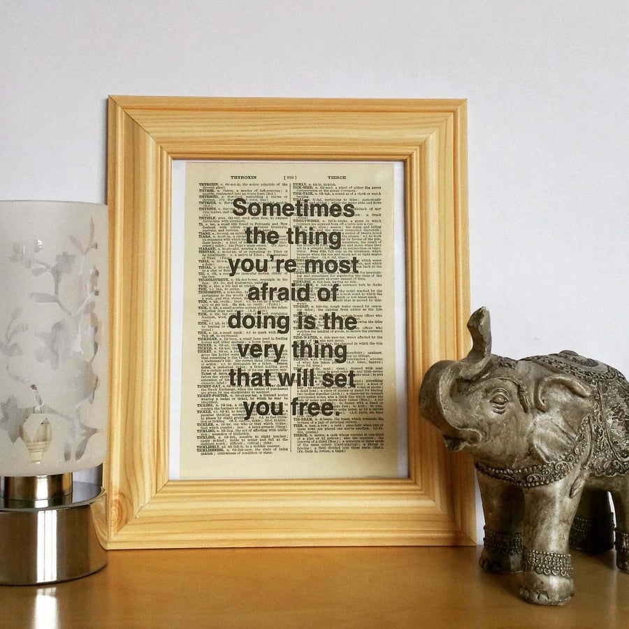 Unframed 1948 Dictionary Page Quote Print - "Set You Free" - Print Only