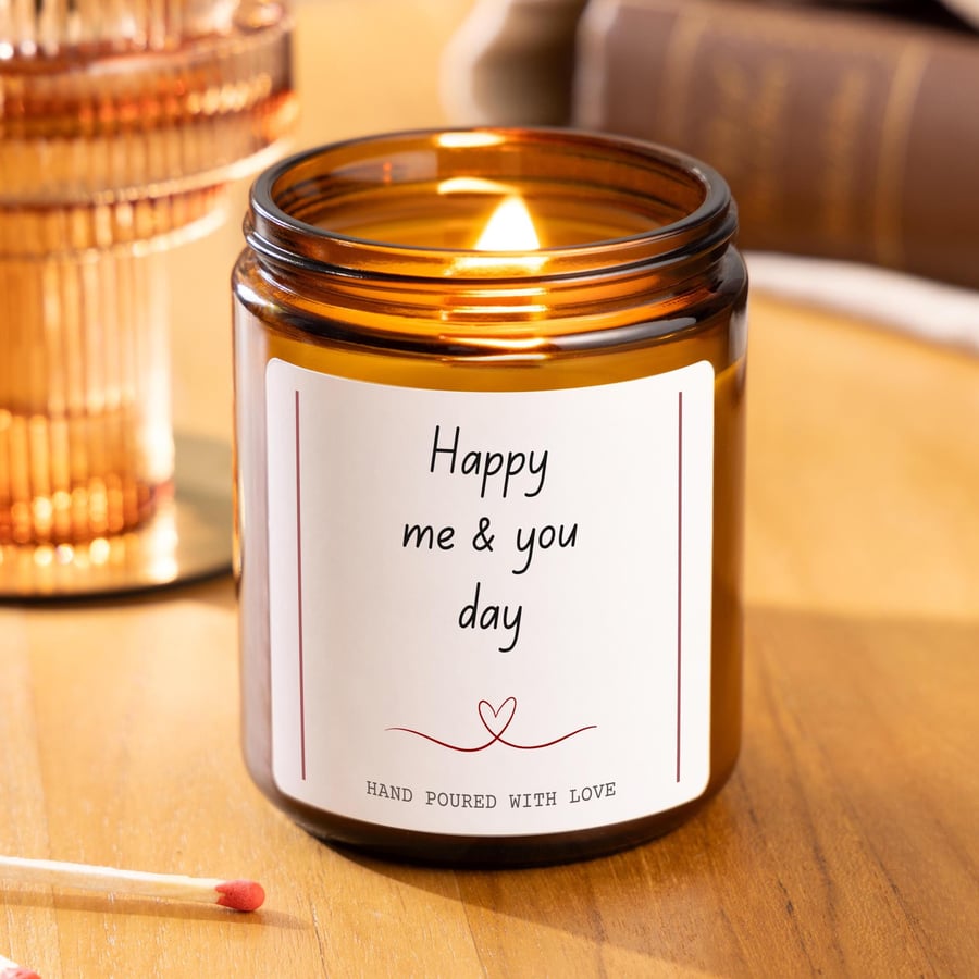 Happy You And Me Day Anniversary Candle, Gift for Husband, Wife, Boyfriend
