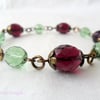 Purple and green vintage style bracelet 
