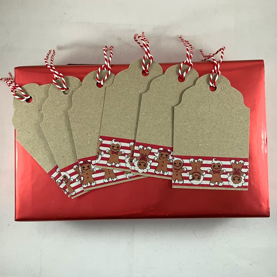Gingerbread people Christmas gift tags