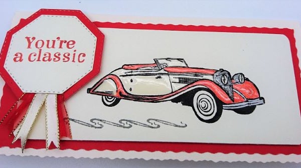 Birthday Congratulations Art Nouveau Sports Car You're a classic  FREE P&P U.K. 