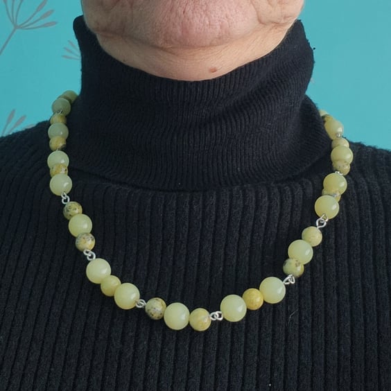 Jasper stone necklace with sterling silver