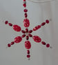 Red and White Millefiori Snowflake - Image 4