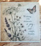 Vintage Botanical Greeting Card. Handmade Parchment Paper Card. Thinking of You - Image 7