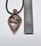Wire Woven Rock Chalcedony and Copper Unisex Pendant - Image 10