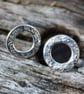 Silver stud earrings circles - Image 4