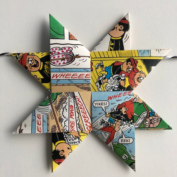 Beano comics paper bunting star garland