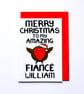 Fiance Christmas Card, Pesonalised Christmas Card Fiance - Image 5