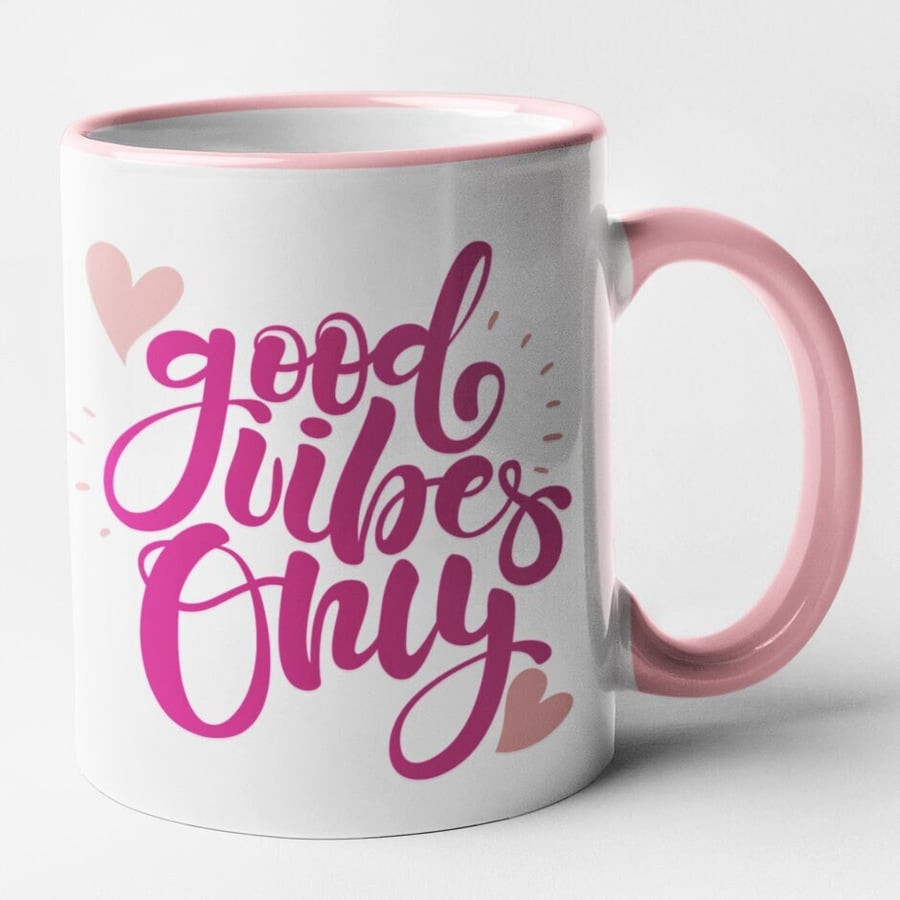 Good Vibes Only Mug Positive Motivational Coffee Cup Inspirational Gift For Best