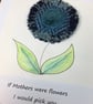 Tweed brooch, Handmade Mum card & brooch gift duo, Mum Birthday, Flower brooch - Image 3