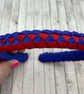 Cobalt Blue and Red Pleated Hairband - Image 4