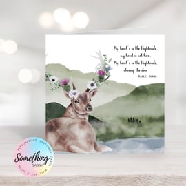 Scottish Theme Greetings Card can be personalised for any occasion and name