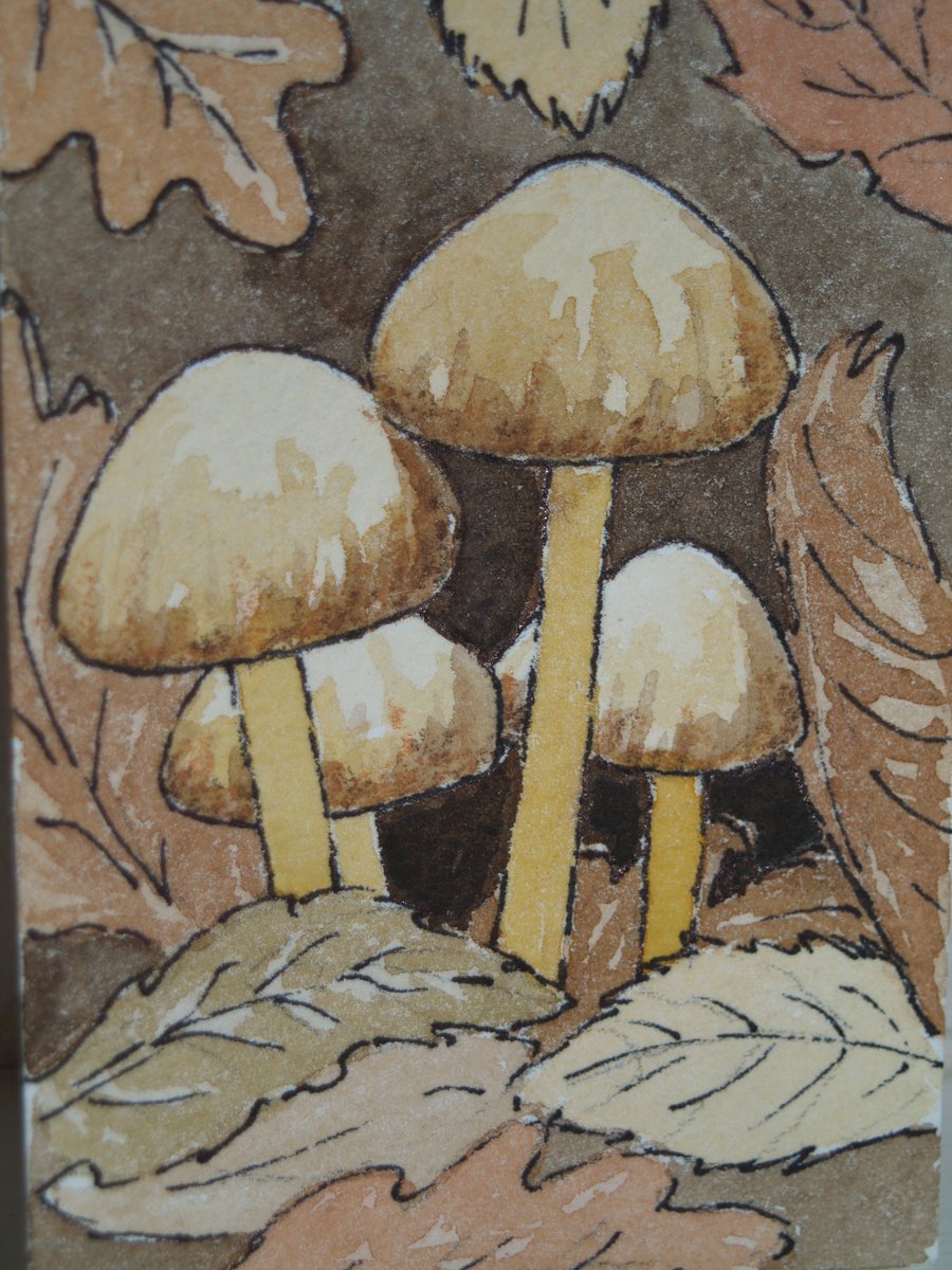 ACEO Forest floor toadstools