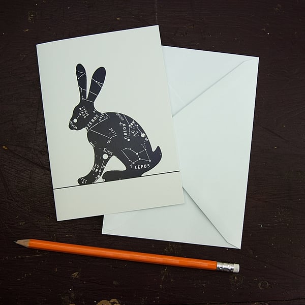 Lepus Constellation Hare Greetings Card