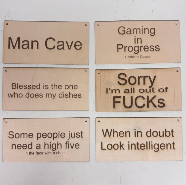 Selection of Humourous wall signs - 200 mm x 10... - Folksy