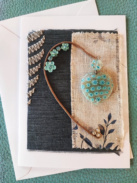 Jewellery Card with Turquoise Heart