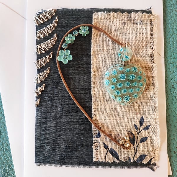 Jewellery Card with Turquoise Heart