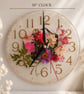 Handmade Resin Floral Wall Clock with Real Pressed Flowers 10 Inch