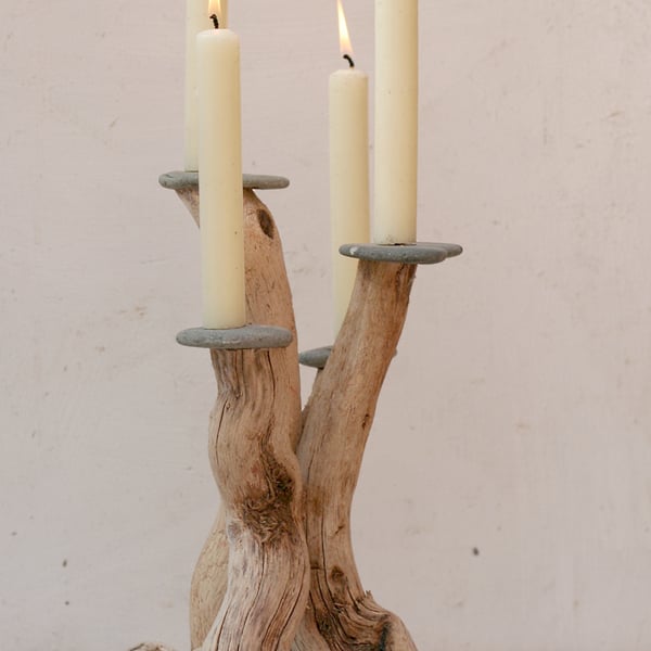 Driftwood Candle holder,Driftwood Candelabra,Driftwood candle stand,Table centre