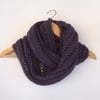 Purple Hand Knit Lace Cowl