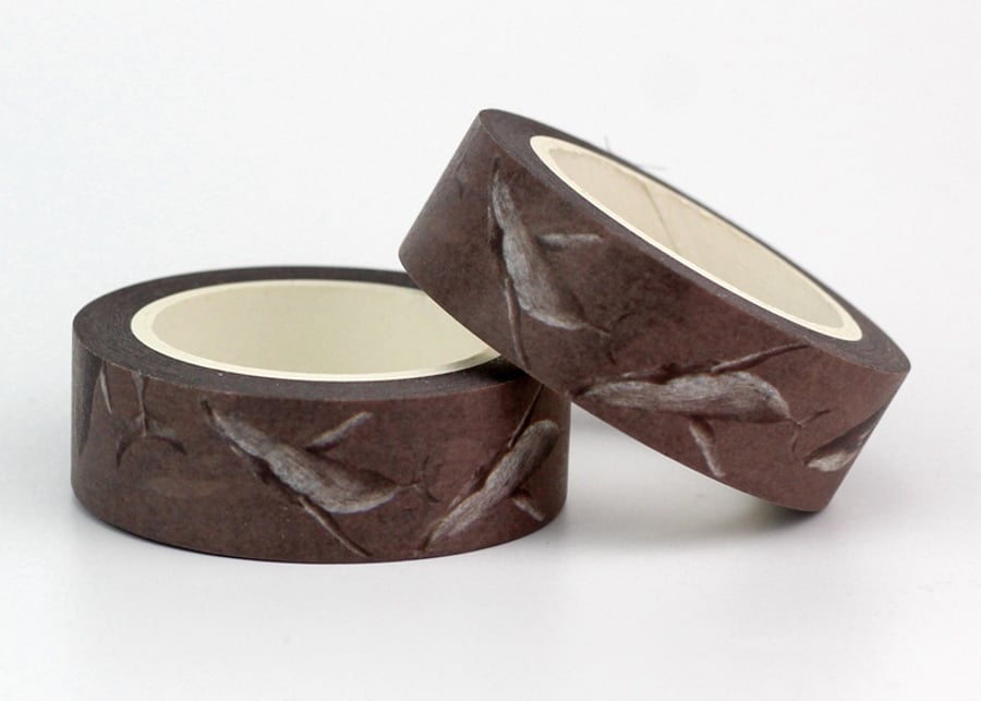 2 x Whale pattern Washi Tape, Blue whale, Humpback whale Decorative Tape 10m