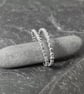 Sterling silver stacking ring hammered beaded wire - Image 3
