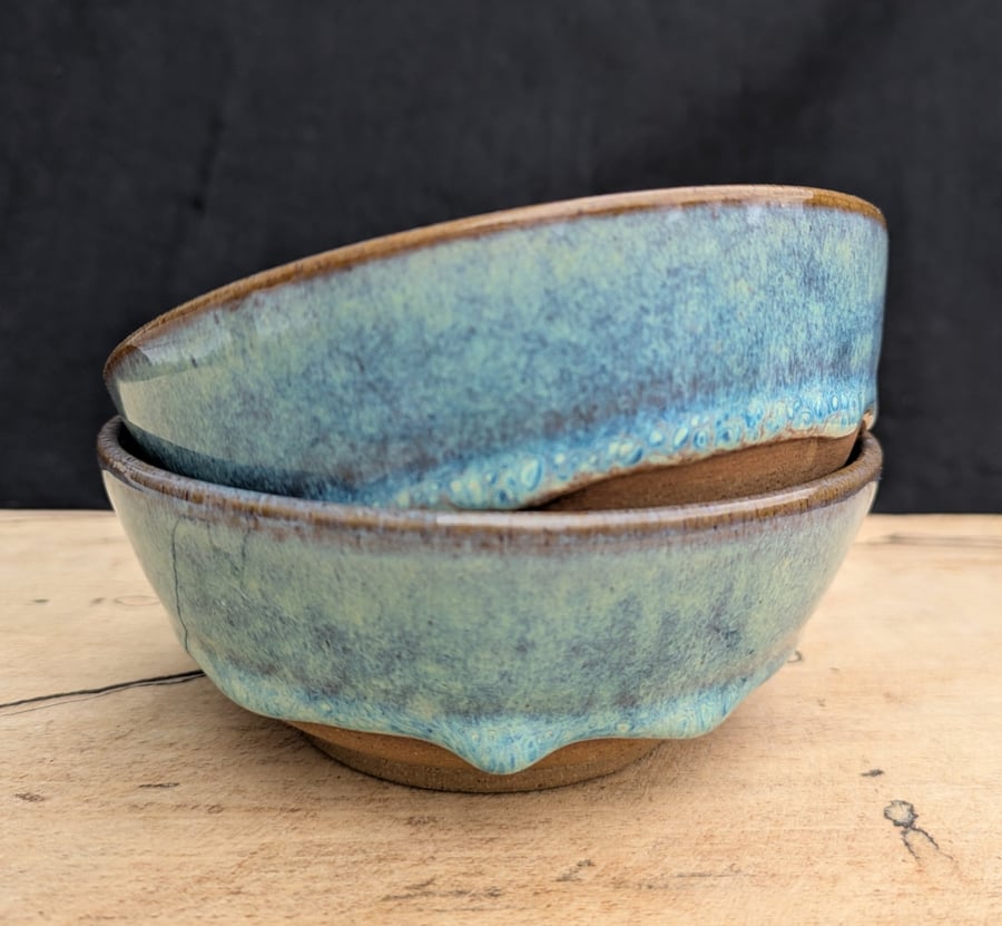 Turquoise toasted nibble bowl