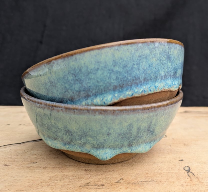 Turquoise toasted nibble bowl