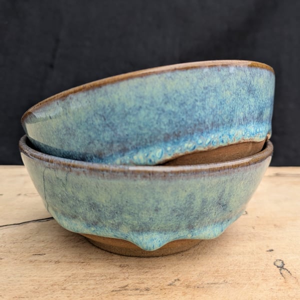 Turquoise toasted nibble bowl