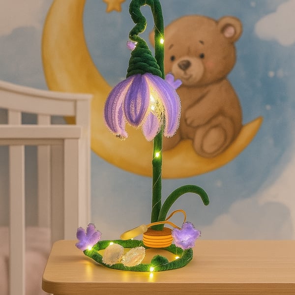 Whimsical Flower Night Light – Handmade Decor Lamp for Nursery or Kids Room 