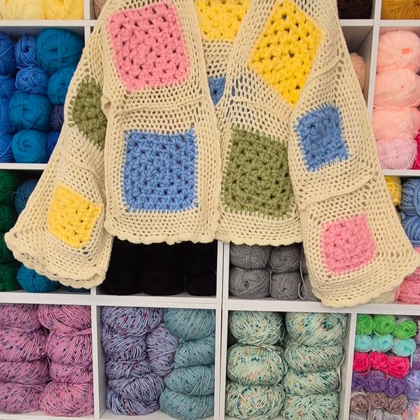 Beautiful Handmade Crochet Colourful Cardigan 