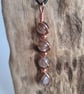 Handmade Natural Brown Banded Agate & Copper Pendant Necklace Gift Boxed - Image 1