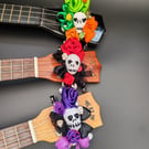 Goth - ish Ukulele Headstock Corsage for Halloween