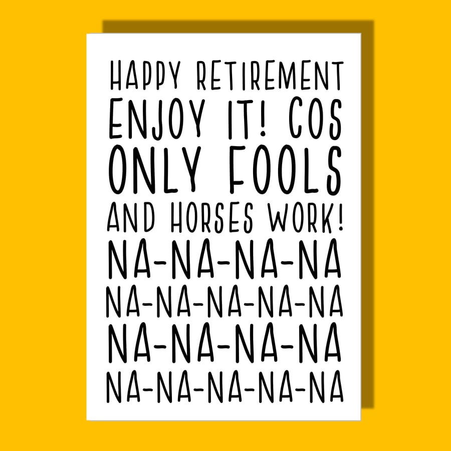 Retirement Card, Funny Card, Only Fools and Horses, Congratulations 